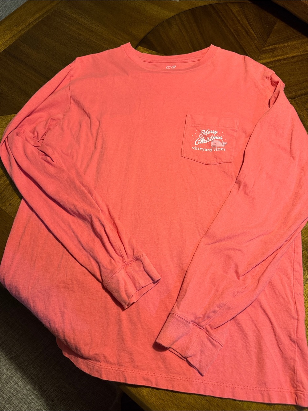 Vineyard Vines Coral Long-Sleeve Pocket Tee